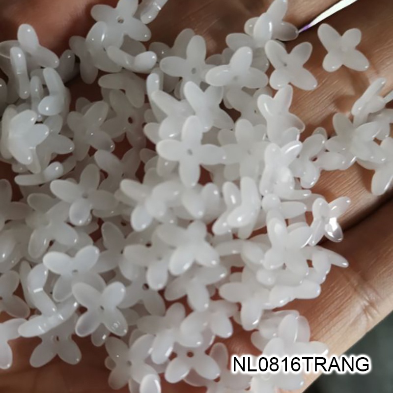5 bông quế hoa thủy tinh 12mm nguyên liệu làm trâm làm trang sức cổ trang cosplay cổ phục