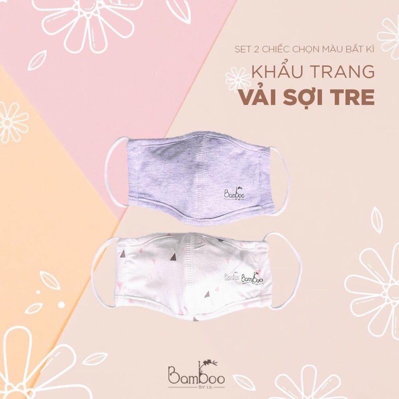 SET 02 KHẨU TRANG CAO CẤP VẢI SỢI TRE BAMBOO BY LIL