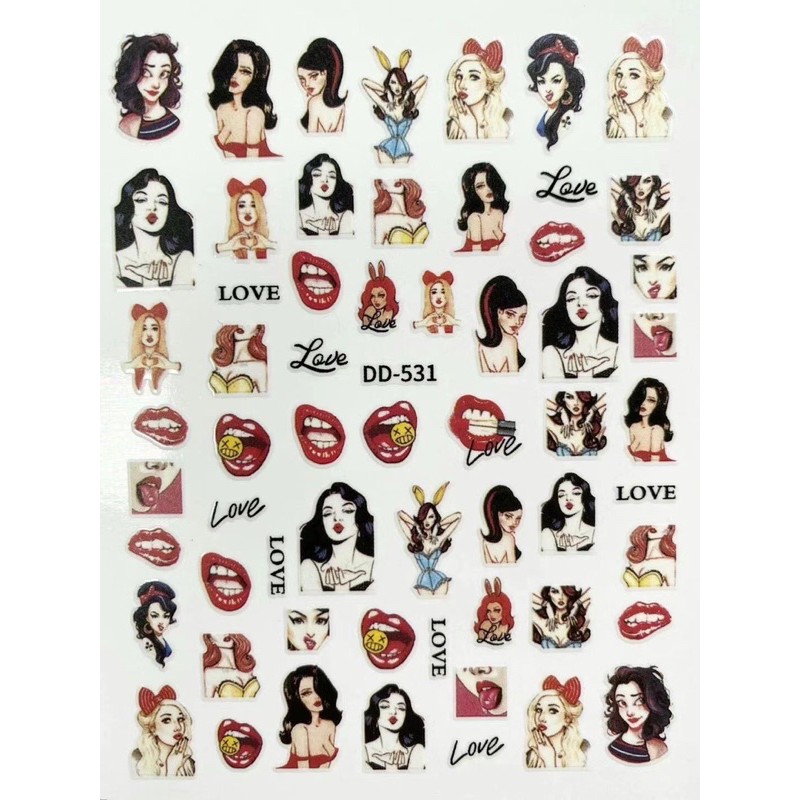 sticker hìnnh môi dán móng tay nail mẫu mới