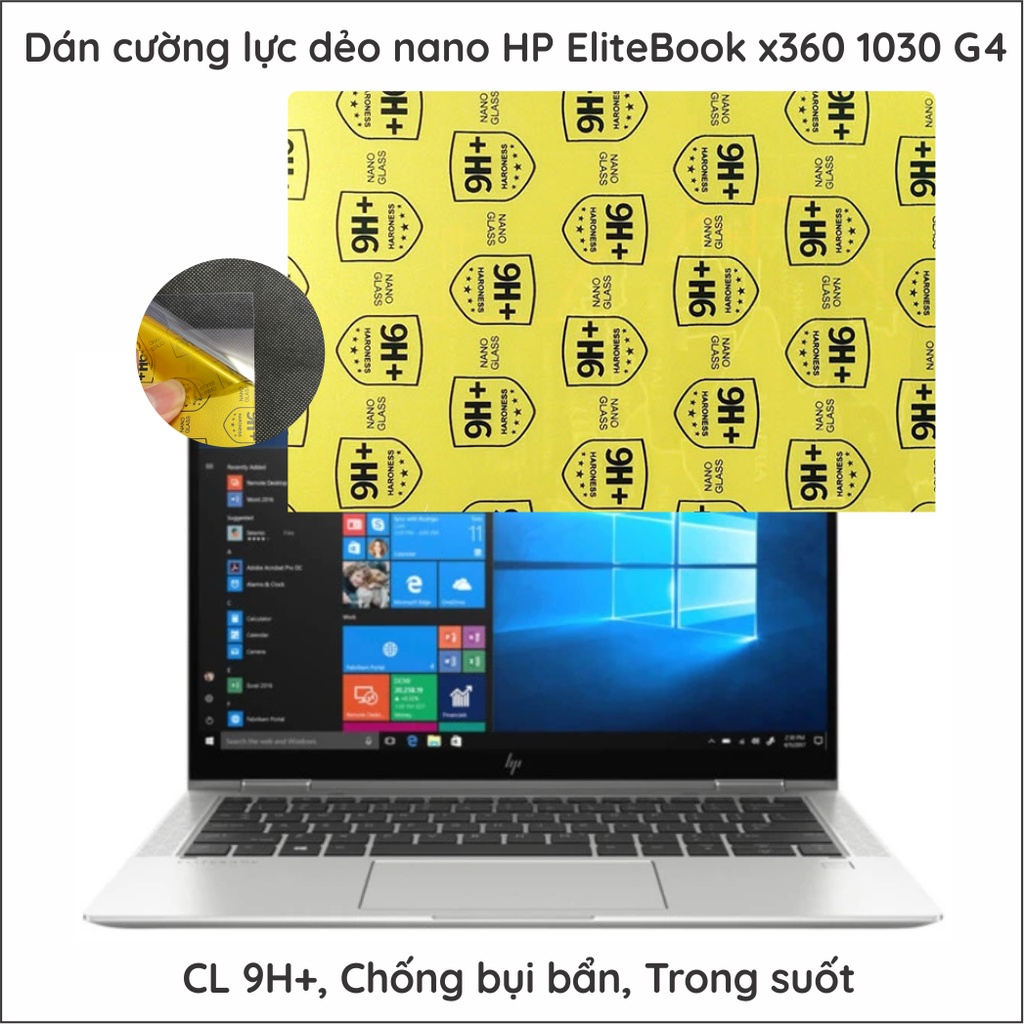 Dán cường lực màn hình Laptop HP EliteBook x360 1030 G4 dẻo nano siêu mỏng, trong suốt, chống loá, bảo vệ mắt, chuẩn 9H+