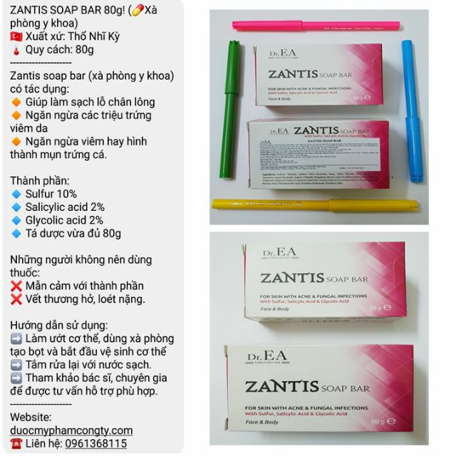 Bánh xà phòng Zantis giảm mụn