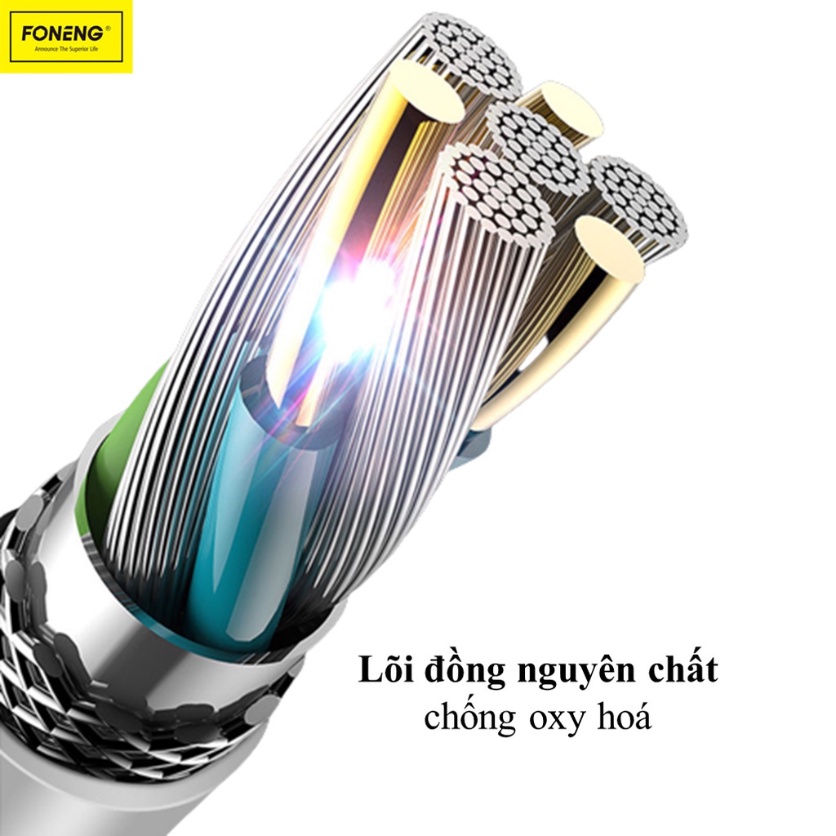Dây cáp sạc nhanh FONENG X1 2.1A chuyển tải dữ liệu Chính hãng