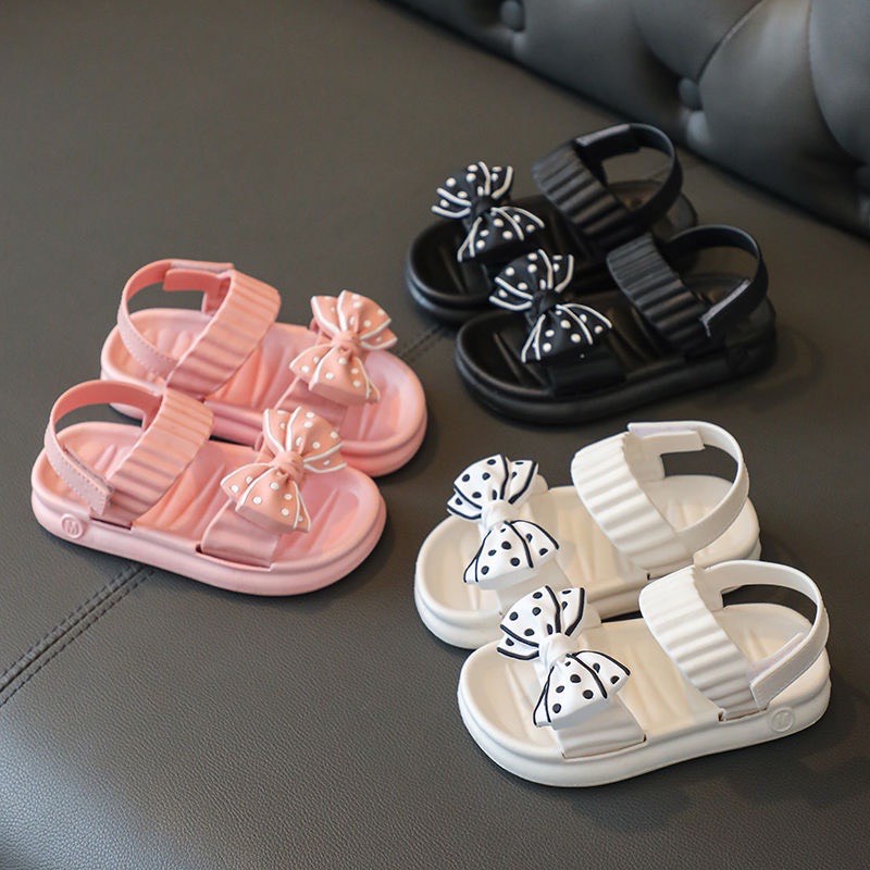 Sandal bé gái đi học, đi chơi nơ chấm bi đáng yêu cho bé 201