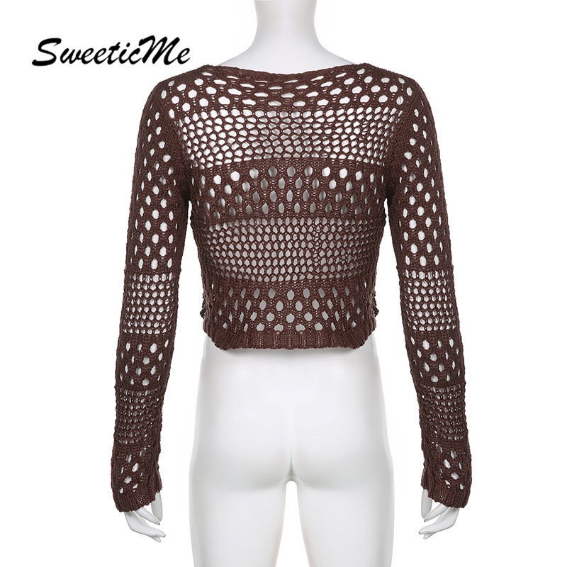 Áo Sweater Dệt Kim Tay Dài Dáng Ôm Màu Trơn Thời Trang   Quyến Rũ Cho Nữ