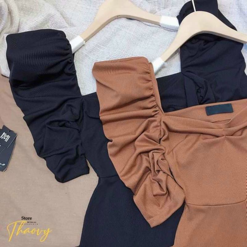 Đầm body tay phồng ,chất thun borip,thiết kế ôm sát siêu đẹp