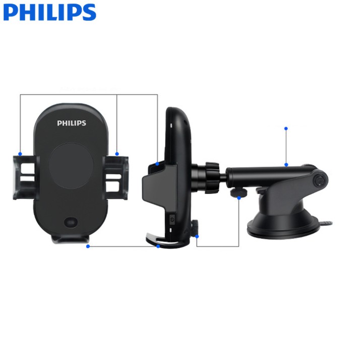 Giá đỡ điện thoại kiêm sạc không dây cao cấp trên ô tô nhãn hiệu Philips DLK9411N công suất 10W - Bảo hành 12 tháng | BigBuy360 - bigbuy360.vn