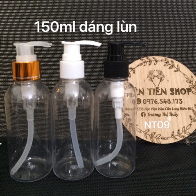 Chai nhựa trong 150ml dáng lùn vòi ấn