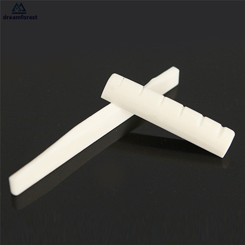 DF 6 String Folk Guitar Bone Saddle and Nut Music Instruments Replacement Spare Part White Guitar Parts
