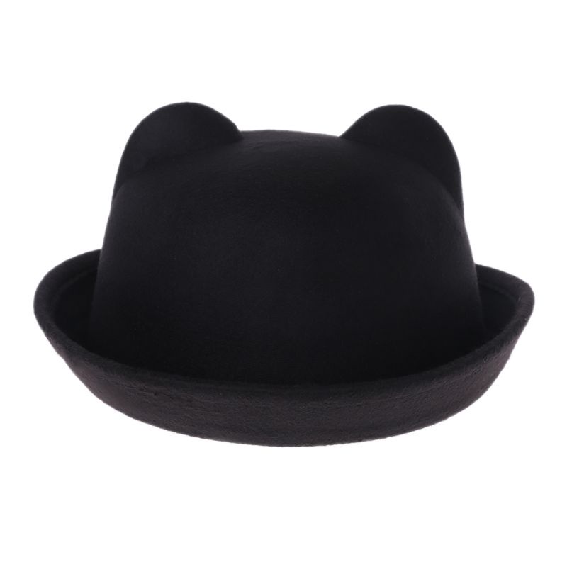 Mũ Fedora Len Tai Mèo Thời Trang Cho Mẹ Và Bé