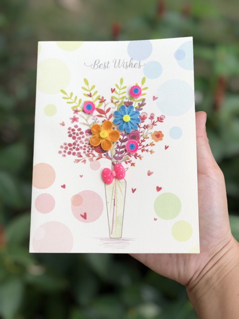 Thiệp giấy Quilling handmade dành cho ngày lễ 20/10, 20/11