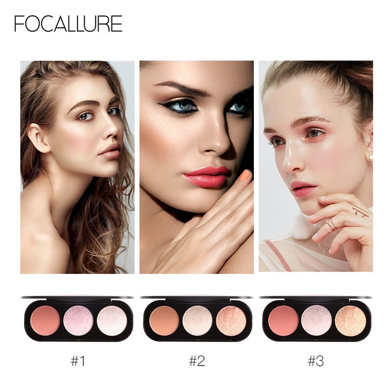 (hàng Mới Về) Bảng Phấn Bắt Sáng / Má Hồng Focallure 3 Màu 103 | BigBuy360 - bigbuy360.vn
