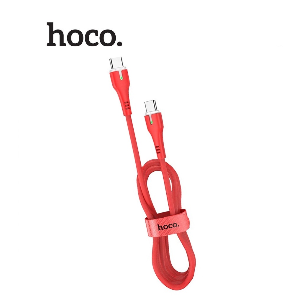 Cáp sạc Hoco X45 Type-C to Type-C sạc nhanh 3A/60W đèn Led dây TPE dài 1.8M cho Android (Đỏ)