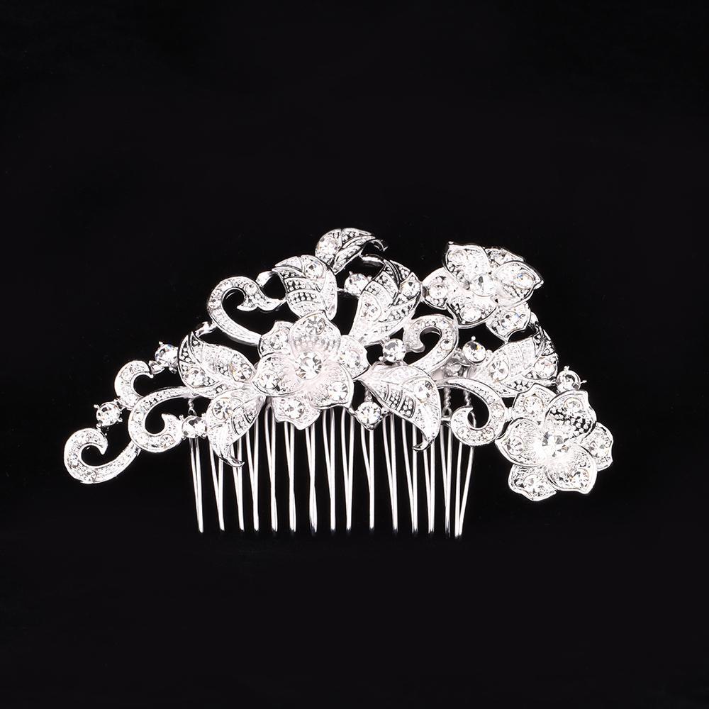 Lược Cài Tóc Cô Dâu Hình Hoa Lá MIHAN1|Đồ Trang Trí Tóc