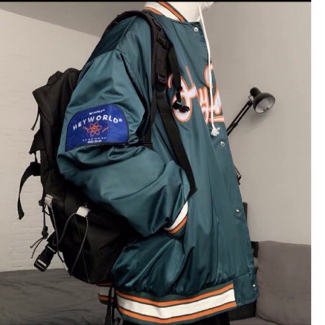 [CÓ ẢNH THẬT] ÁO BOMBER VARSITY - ÁO BÓNG CHÀY DÙ BÓNG HEY WORLD SHOP JUM.CLOSET | BigBuy360 - bigbuy360.vn
