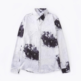 LV  Printing Unisex Long-sleeved Shirt The New External Wear Loose All-match Shirts Coat