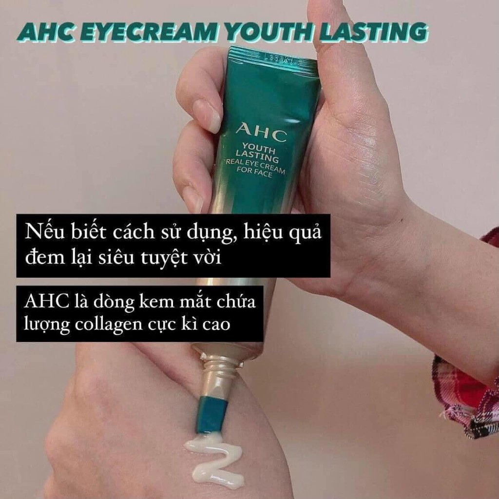 Kem Chống Nhăn Giảm Thâm Quầng Mắt Ahc Ageless Real Eye Cream For Face