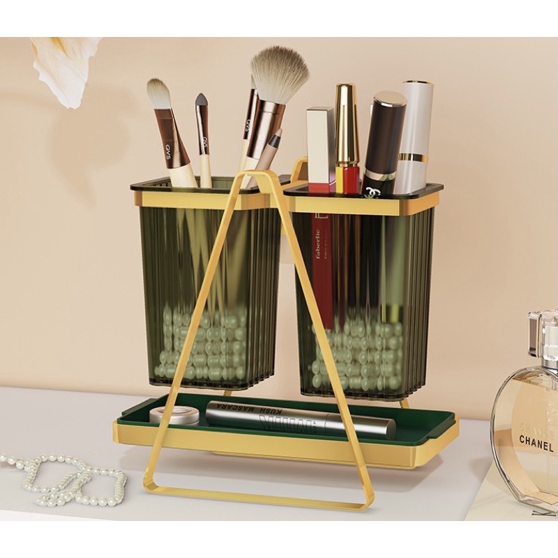 Ống đũa, muỗng Decor phong cách Bắc Âu kèm khay hứng nước | Giá, kệ, ống cắm đũa trang trí nhà bếp mạ vàng không hoen gỉ