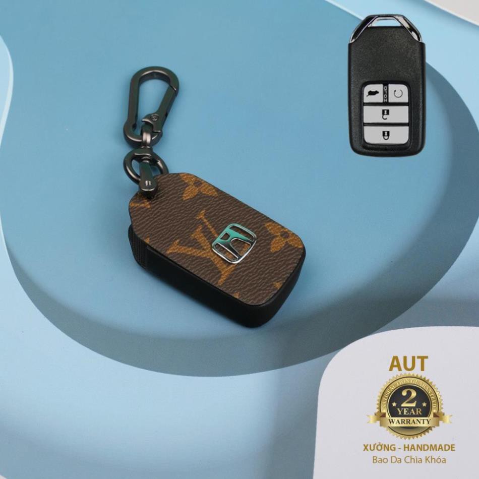 Bao da chìa khóa Smartkey Honda 4 nút ( City, CIVIC, ACCORD, CR-V,HR-V,Odyssey) da Canvas L V xẻ túi