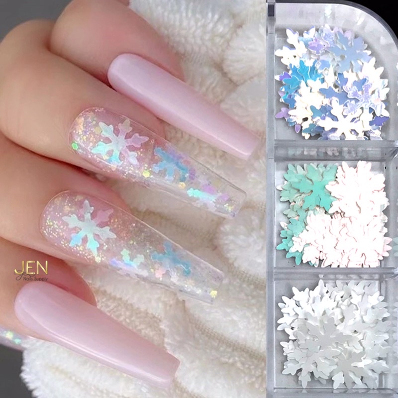 Sequin kim tuyến noel bông tuyết Giáng sinh trang trí móng-phụ kiện nail