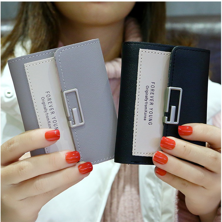 [Hot Sale] Ví Cầm Tay Ví, Bóp Nữ Mini Bằng Da 5 Màu Đỏ, Xám, Hồng, Đen Siêu Cute, Rẻ TX0046-49 | BigBuy360 - bigbuy360.vn