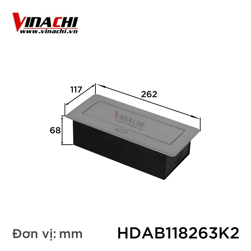 Hộp Điện Âm Bàn Chữ Nhật Kích Thước 118x263mm - Thiết Kế Khoa Học, Thông Minh Cho Bàn Làm Việc, Gia Đình