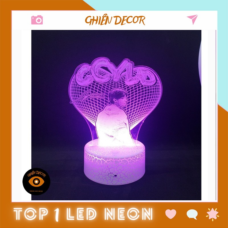 Đèn ngủ Led 3D khắc chân dung theo yêu cầu |Đèn led 3D trang trí phòng ngủ, để bàn,... 16 màu cảm ứng, điều khiển từ xa