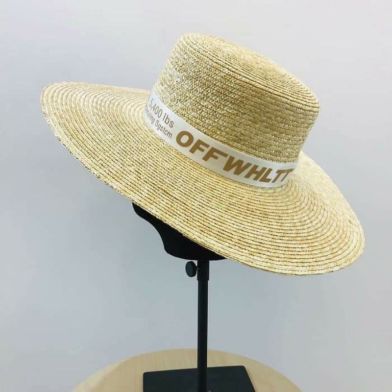 Mũ cói đi biển rộng vành OFF WHLTT siêu sang chảnh
