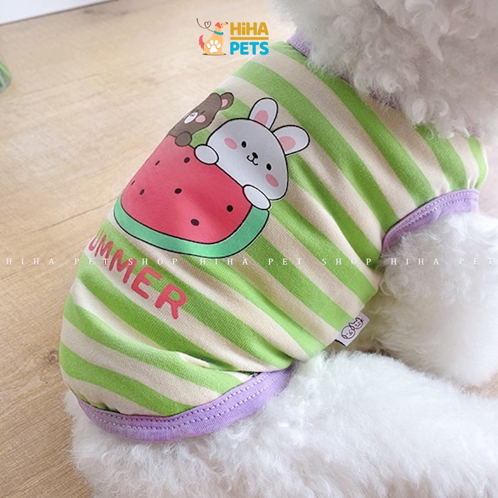 Áo Thun Ba Lỗ Cún Mèo Chất Liệu Thun Cotton Mát Mẻ Mùa Hè Quần Áo Thú Cưng Thời Trang Cao Cấp Hihapet.