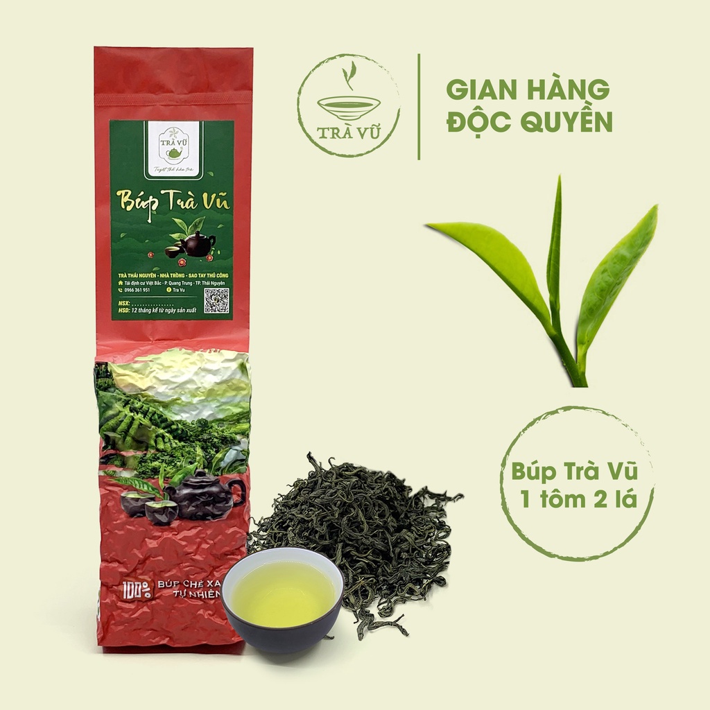Chè Thái Nguyên [ Búp Trà Vũ ] Trà Thái Nguyên sao tay thủ công vị thơm truyền thống | BigBuy360 - bigbuy360.vn