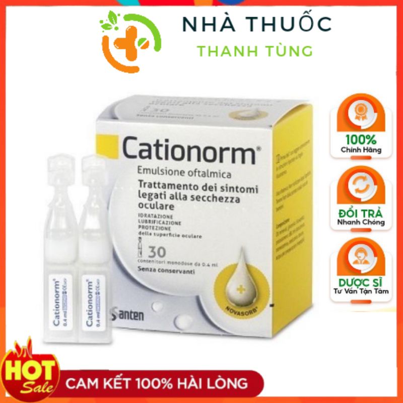 Date xa 2024- Cationorm Nước mắt nhân tạo , dưỡng ẩm của pháp hộp 30 ống