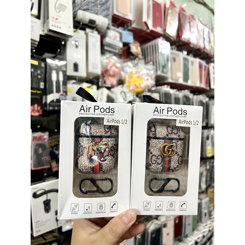 HOT HOT  Bọc ốp bao da bảo vệ tai nghe Airpod 1 / 2 / 3 Pro Da Sần Thương Hiệu LV, GUCCI