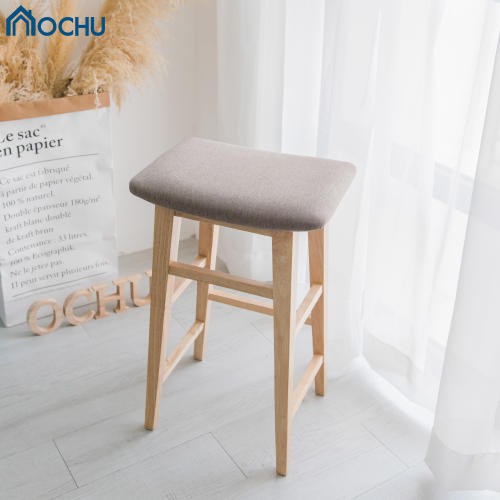 Ghế đôn chân gỗ OCHU đệm vải CARDI STOOL-M Nội thất thông minh decor phòng khách, phòng ngủ