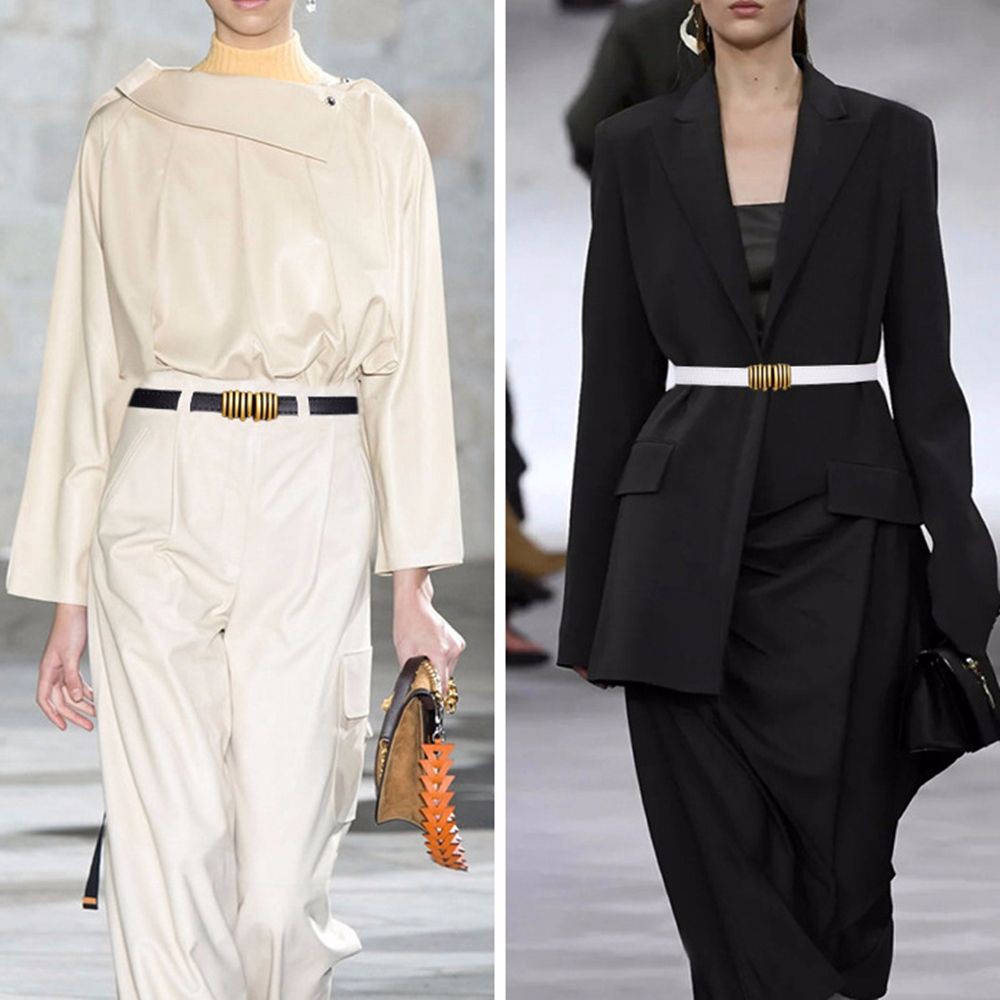 Thắt lưng da PU khóa kim loại hình tròn nhiều màu sắc có thể điều chỉnh cho nữ