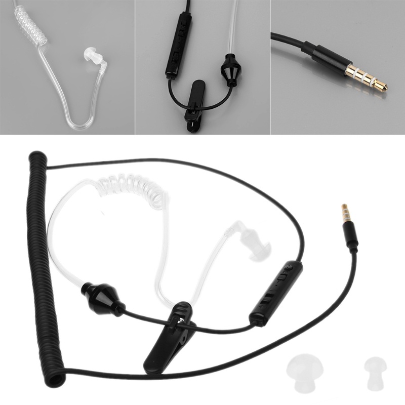 Tai Nghe Nhét Tai Chống Bức Xạ Có Dây Xoắn Kèm Mic Chất Lượng Cao