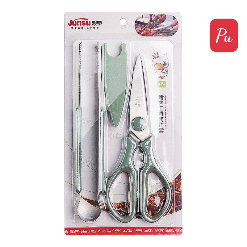 Set kéo kẹp gắp cắt thịt chuyên dụng trợ thủ đắc lực cho chị em