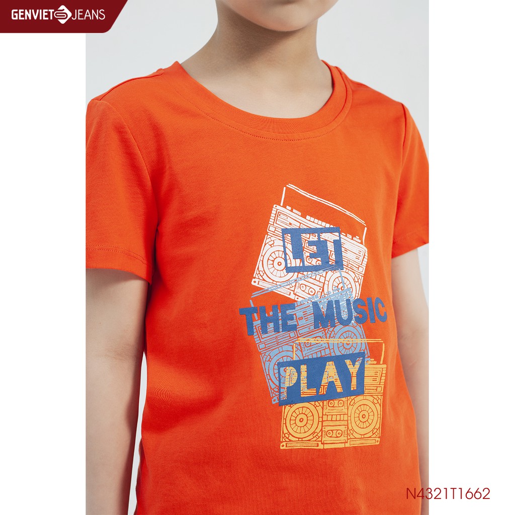 [Mã BMLTA50 giảm 10% đơn 99K] Áo Thun Kid In Họa Tiết Let The Music Play N4321T1662 GENVIET KID