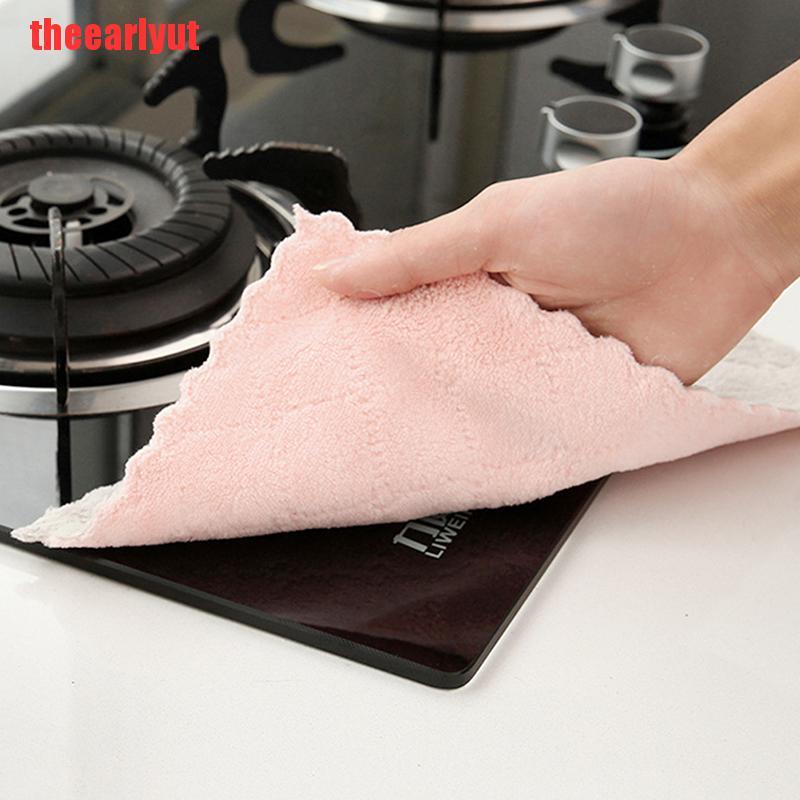 theearlyut 1pc Super Absorbent Microfiber kitchen dish Cloth Household Cleaning Towel