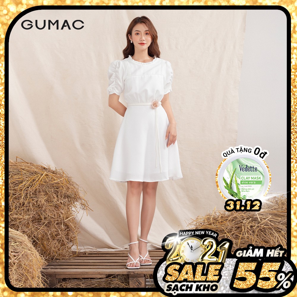 Đầm cổ bèo tay nhún DA1047 GUMAC | BigBuy360 - bigbuy360.vn