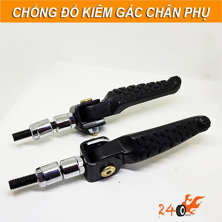 CHỐNG ĐỔ KIÊM GÁC CHÂN PHỤ CHO XE MÁY