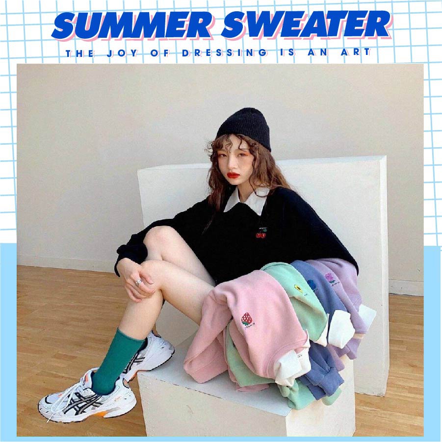 áo khoác len nữ in chữ Always unisex, chất nỉ dày dặn trẻ trung dành cho nam nữ SUMMER SWEATER