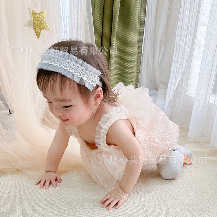 Băng đô ren cài tóc cho bé phong cách Hàn quốc