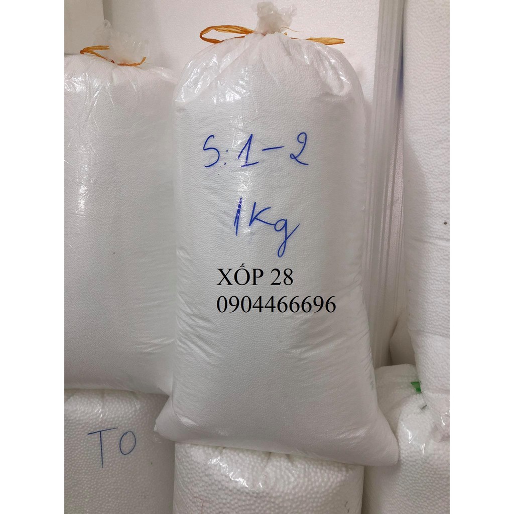 1 kg hạt xốp cỡ hạt 1-2 ly hạt xốp nhồi vỏ gối lười ghế lười bỏ hộp quà trang trí sự kiện chèn hàng