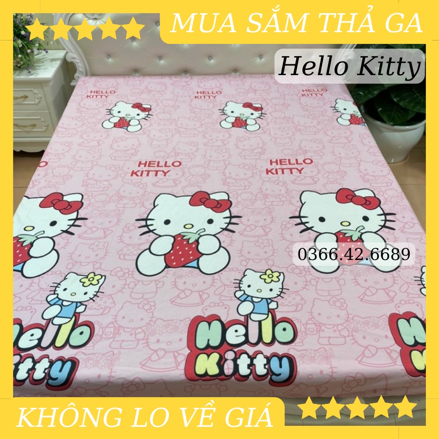 (Freeship 50k) Ga chống thấm cotton kháng khuẩn nằm trực tiếp cho bé mẫu Hello kitty, không nóng bí loại đẹp dai bền