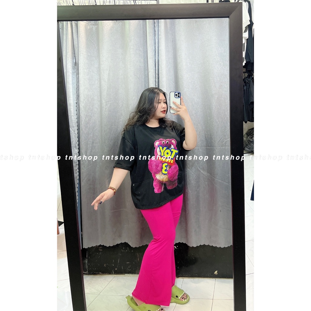 SET ÁO THUN GẤU + QUẦN DÀI ỐNG LOE [TNTSHOP BIGSIZE 60KG 90KG]