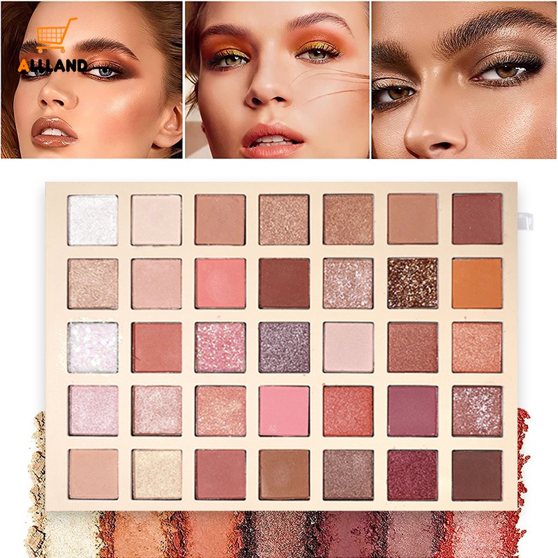 Bảng Phấn Mắt 35 Màu Lì/Lung Linh/Kim Tuyến Kháng Nước Lâu Trôi