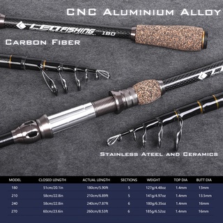 Cần Câu Cá Mini 1.8M 2.1M 2.4M Bằng Sợi Carbon Siêu Nhẹ