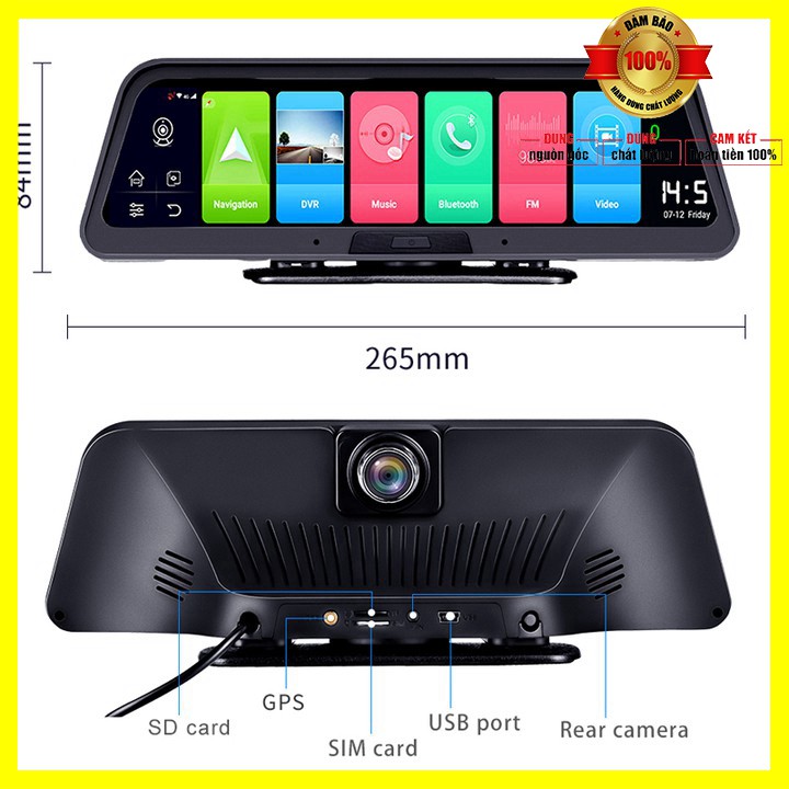 [ BẢO HÀNH 12 THÁNG] Camera hành trình đặt taplo ô tô cao cấp Phisung Q98 tích hợp 4G, Wifi, định vị GPS , android 8.1