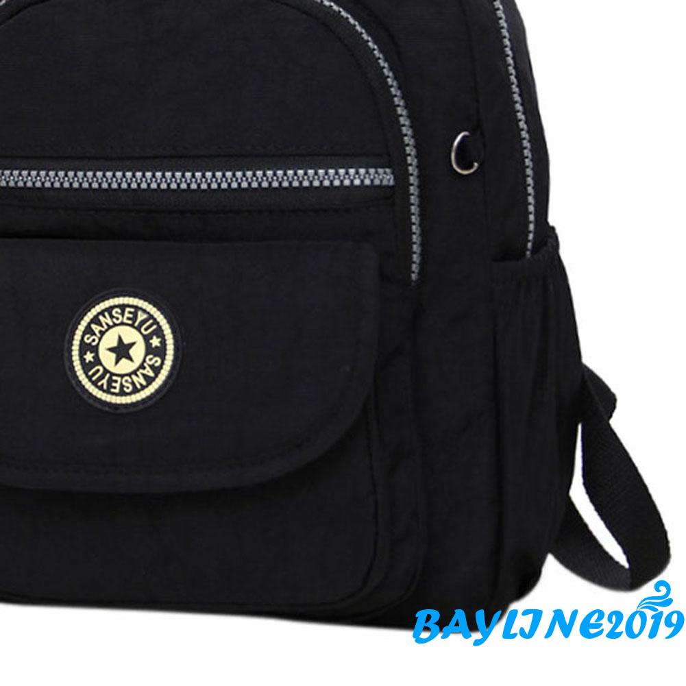 Balo Đeo Vai Nhiều Ngăn Sức Chứa Lớn Màu Trơn Chống Thấm Nước Có Khóa Kéo Cho Nữ