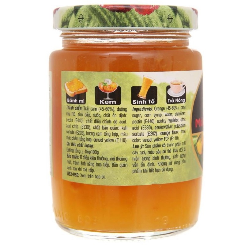 Mứt Cam Orange Presevers GOLDEN FARM 210G - ăn kèm kem, sinh tố, bánh mì, sandwich, trà nóng