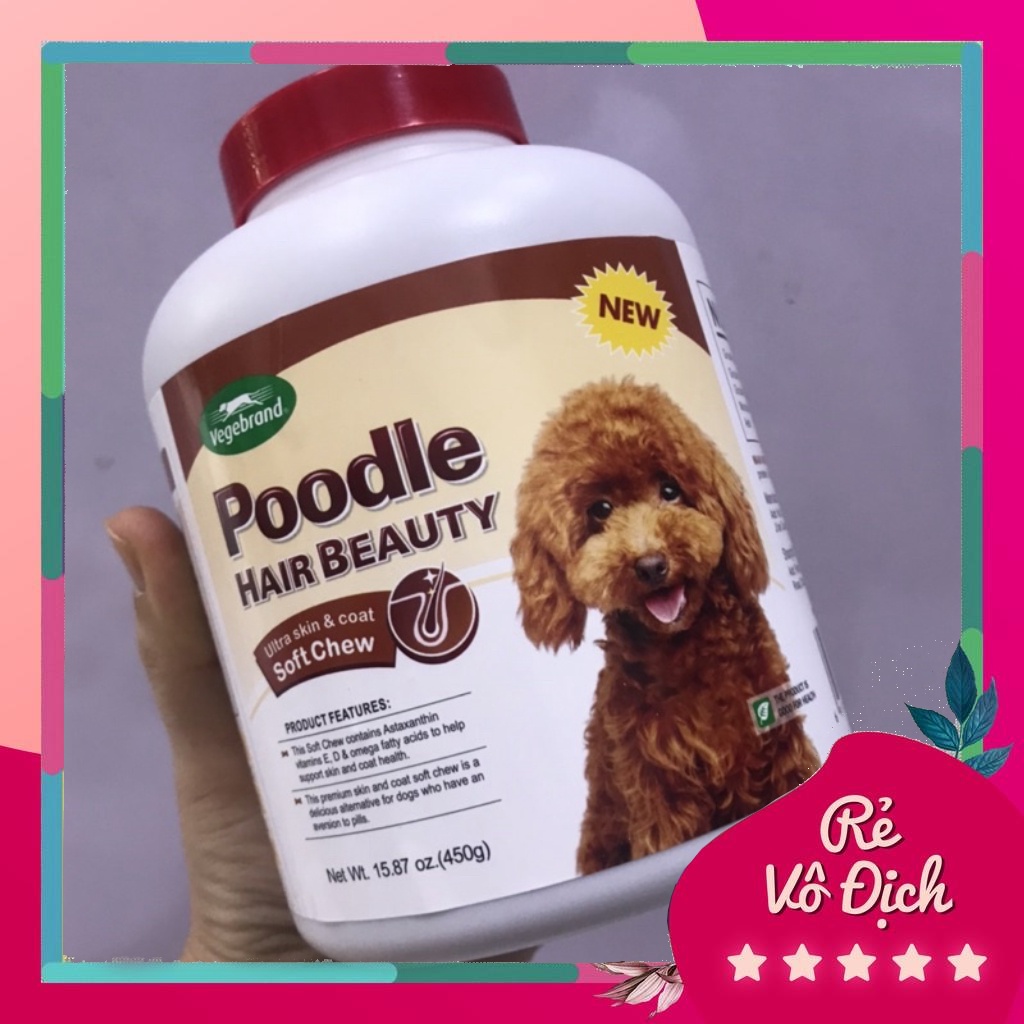 [Siêu rẻ Lẻ 1 viên] Viên thưởng nhai mềm  dưỡng lông dành cho Poodle Hair beauty mọc lông nhanh dài dày